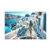 Woman With Blue Hair in Greece Standard Canvas