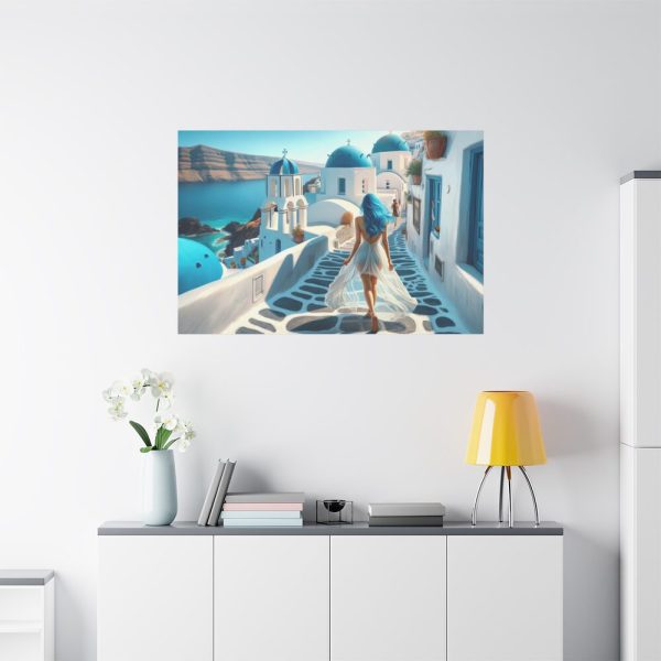 Woman With Blue Hair in Greece Standard Canvas