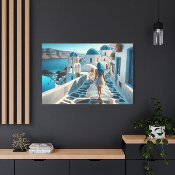 Woman With Blue Hair in Greece Standard Canvas