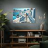 Woman With Blue Hair in Greece Standard Canvas