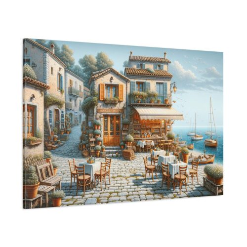91638-445.jpg Small Italian Tavern With Blue Sea Standard Canvas