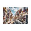 91638-511.jpg Greek Street With Flowers Standard Canvas