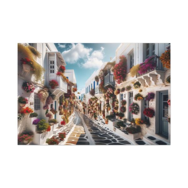 91638-511.jpg Greek Street With Flowers Standard Canvas
