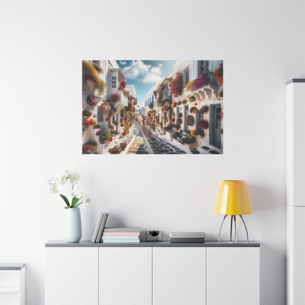 91638-512.jpg Greek Street With Flowers Standard Canvas