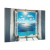 View of the Sea From the Window in Greece Standard Canvas