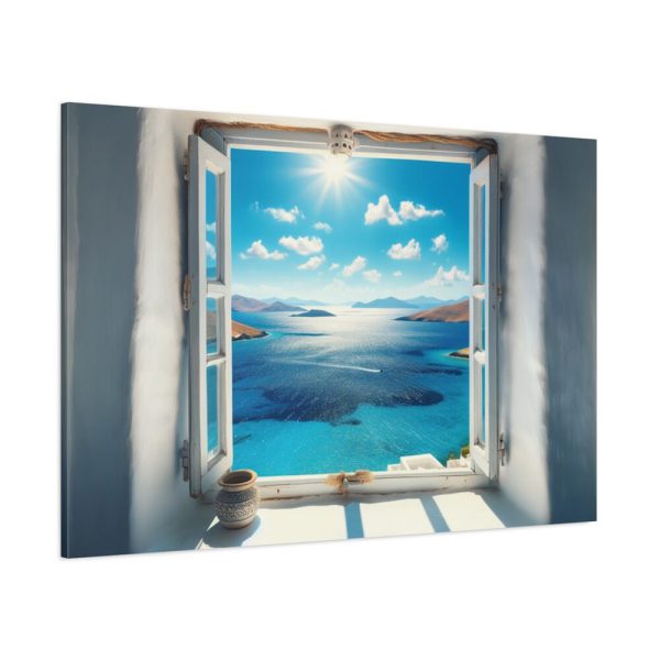 View of the Sea From the Window in Greece Standard Canvas