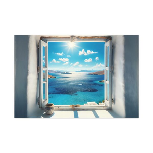 View of the Sea From the Window in Greece Standard Canvas