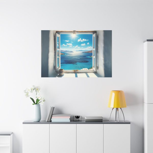 View of the Sea From the Window in Greece Standard Canvas