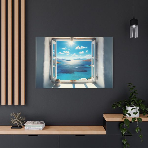 View of the Sea From the Window in Greece Standard Canvas