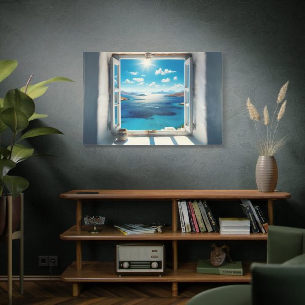 View of the Sea From the Window in Greece Standard Canvas