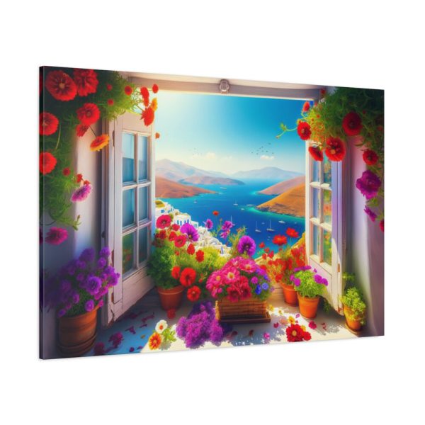 Window View in Greece Standard Canvas