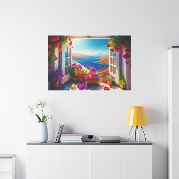 Window View in Greece Standard Canvas