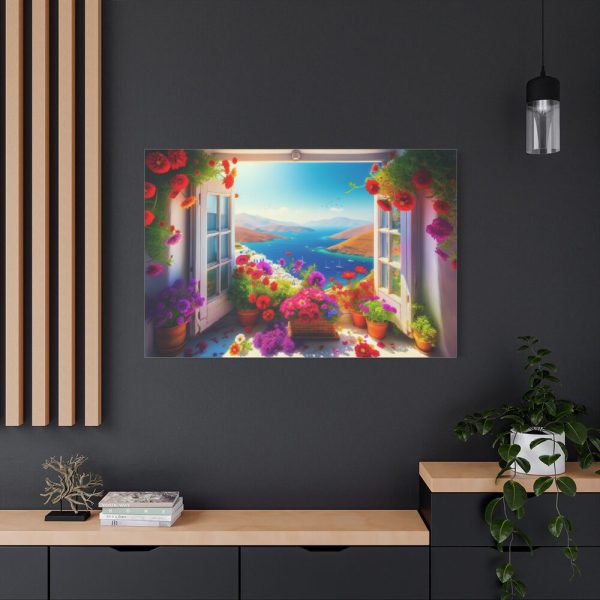 Window View in Greece Standard Canvas
