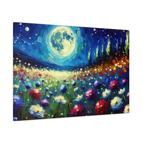 91638-530.jpg Moonlit Field of Colorful Flowers Standard Canvas