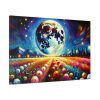 91638-535.jpg Bright Moon Over Vibrant Field of Flowers Standard Canvas