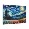 91638-545.jpg Swirling Night Sky Above Vibrant Field of Flowers Standard Canvas