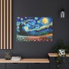 91638-548.jpg Swirling Night Sky Above Vibrant Field of Flowers Standard Canvas