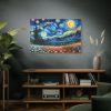 91638-549.jpg Swirling Night Sky Above Vibrant Field of Flowers Standard Canvas