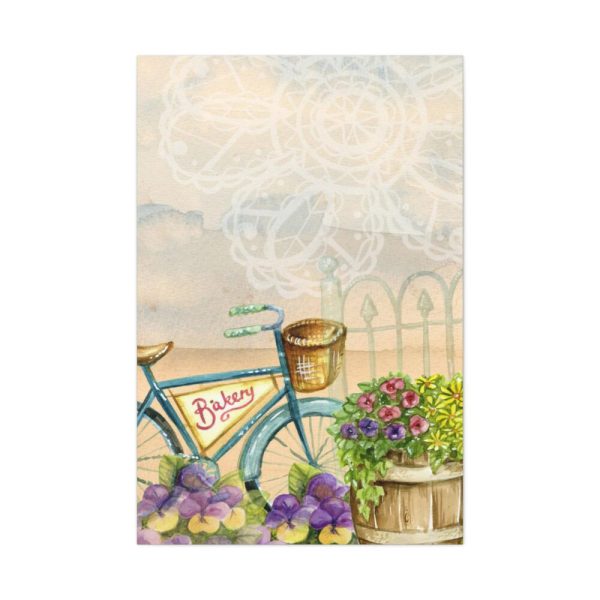 91655-116.jpg Bicycle With Violet Plot Flowers Standard Canvas