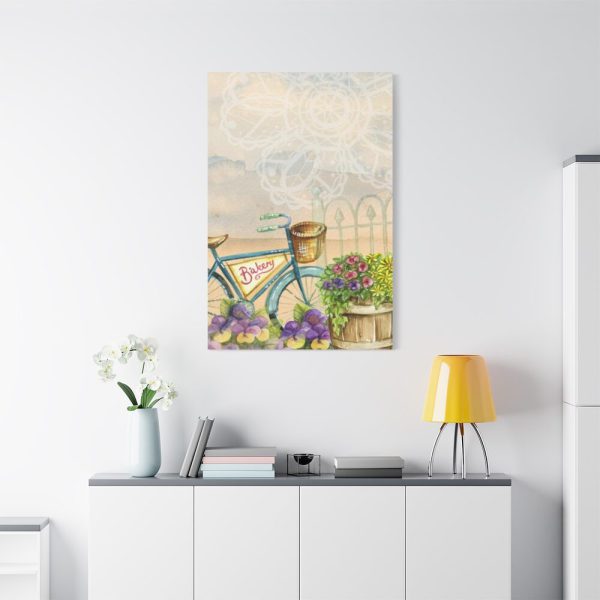 91655-117.jpg Bicycle With Violet Plot Flowers Standard Canvas