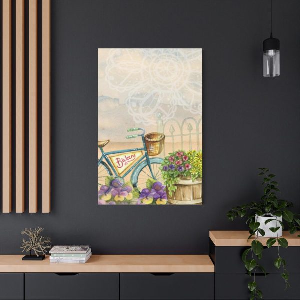 91655-118.jpg Bicycle With Violet Plot Flowers Standard Canvas