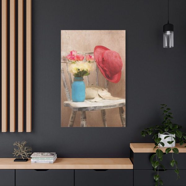 Vintage Hat and Flowers Standard Canvas
