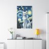 91655-172.jpg White Cat Sitting and Looking Forward Standard Canvas