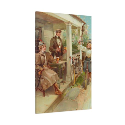 Vintage, Antique Art for Beer With Family Standard Canvas