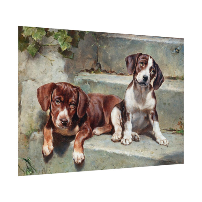 Dogs Puppies Vintage Old Poster - Image 3