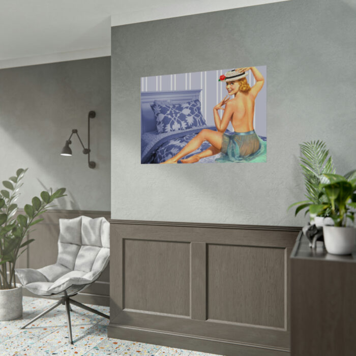 Pin-up Girl On Bed Poster - Image 5