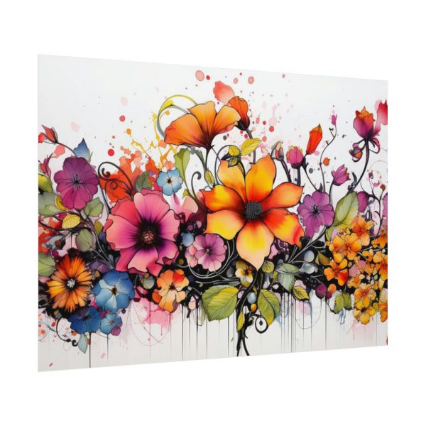 92408-262.jpg Colorful Watercolor Flowers on White Background Poster
