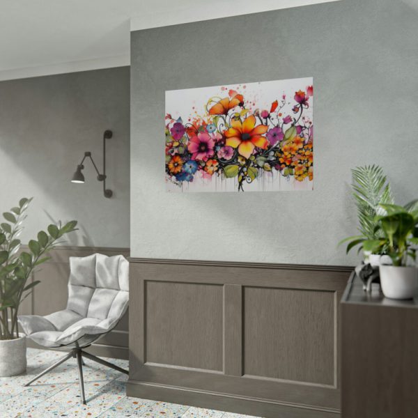 92408-264.jpg Colorful Watercolor Flowers on White Background Poster