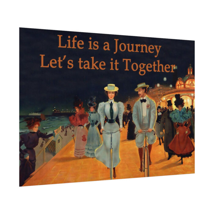 Vintage Cycling Couple Poster - Image 3