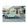 Vintage Car and House Poster