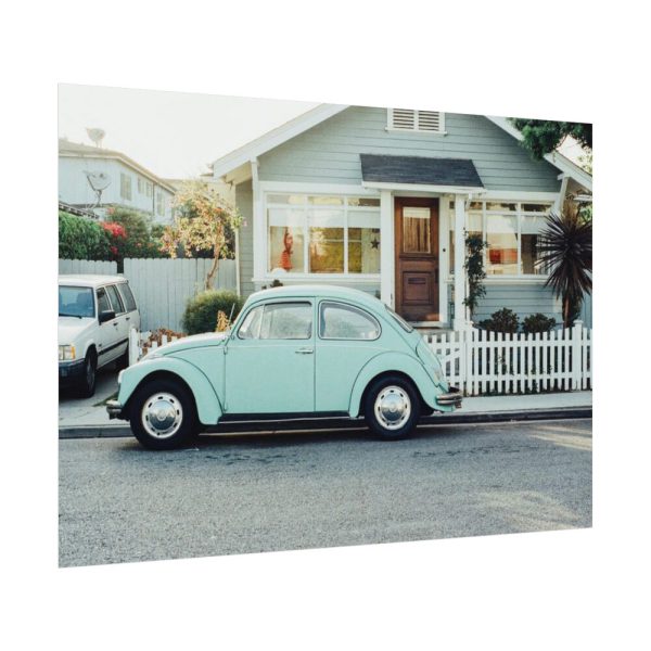 Vintage Car and House Poster