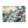 92408-436.jpg Oia Village in Santorini at Night Poster
