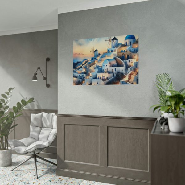 92408-439.jpg Oia Village in Santorini at Night Poster