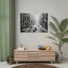 Black and White Venice Canal During Heavy Rain Poster