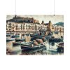 Fishing Boats at Cefalu Harbor, Italy Poster