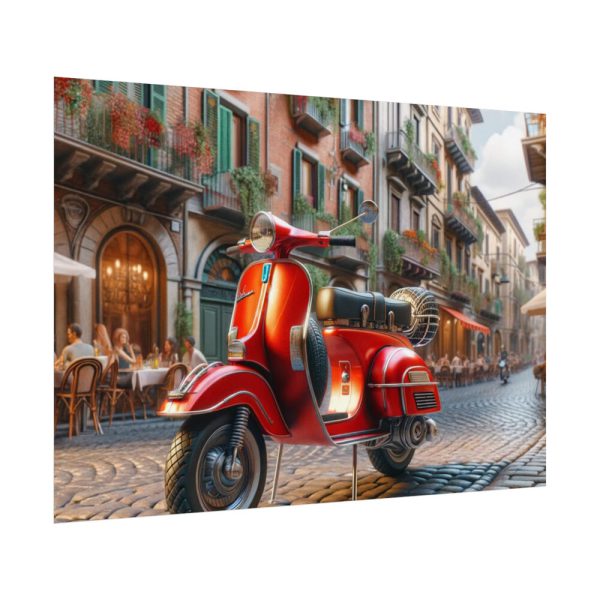 Red Vespa in Italy II Poster