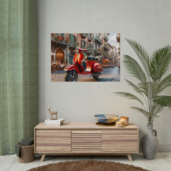 Red Vespa in Italy II Poster