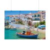 Greek Coastal Town Poster
