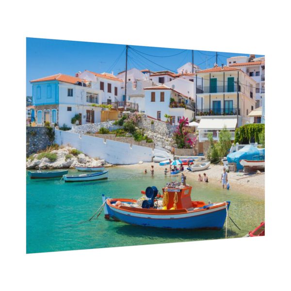 Greek Coastal Town Poster