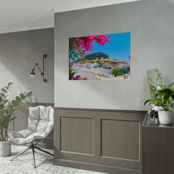 Lindos And Flowers Poster