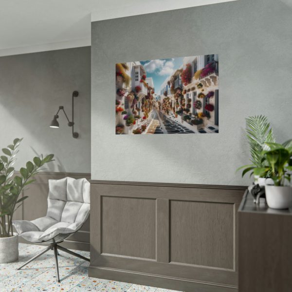92408-619.jpg Greek Street With Flowers Poster