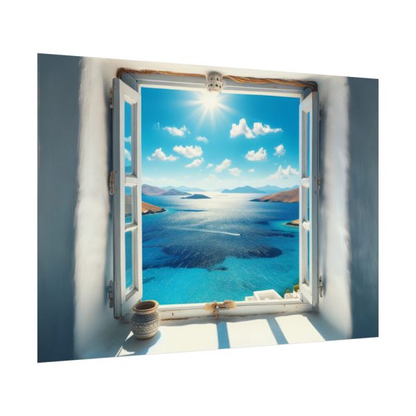 View of the Sea From the Window in Greece Poster