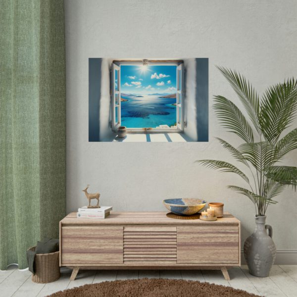 View of the Sea From the Window in Greece Poster