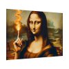 92408-647.jpg Mona Lisa Raising Index Finger With Fire Poster