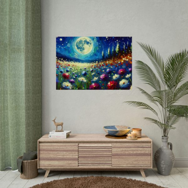 92408-658.jpg Moonlit Field of Colorful Flowers Poster