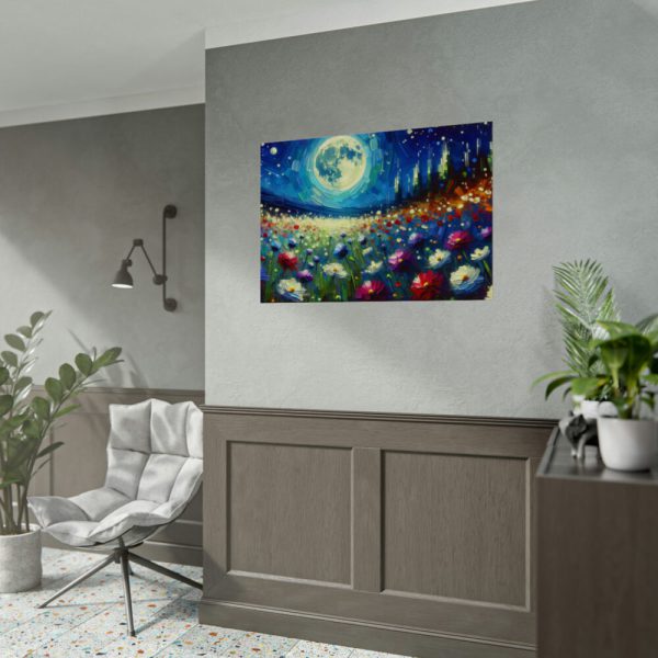 92408-659.jpg Moonlit Field of Colorful Flowers Poster